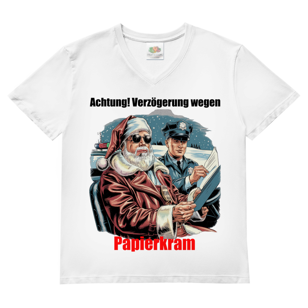 Herren Basic V-Neck T-Shirt Papierkram
