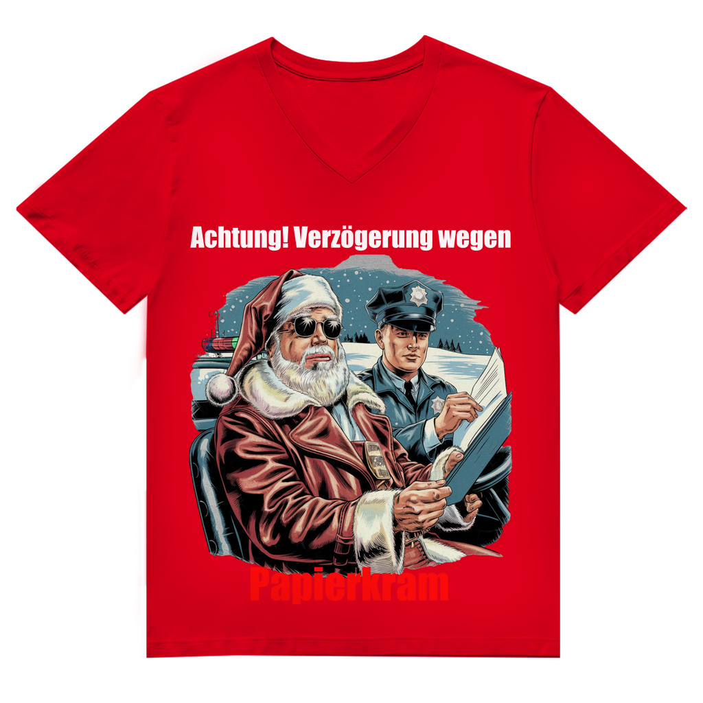 Herren Premium Bio V-Neck T-Shirt Papierkram