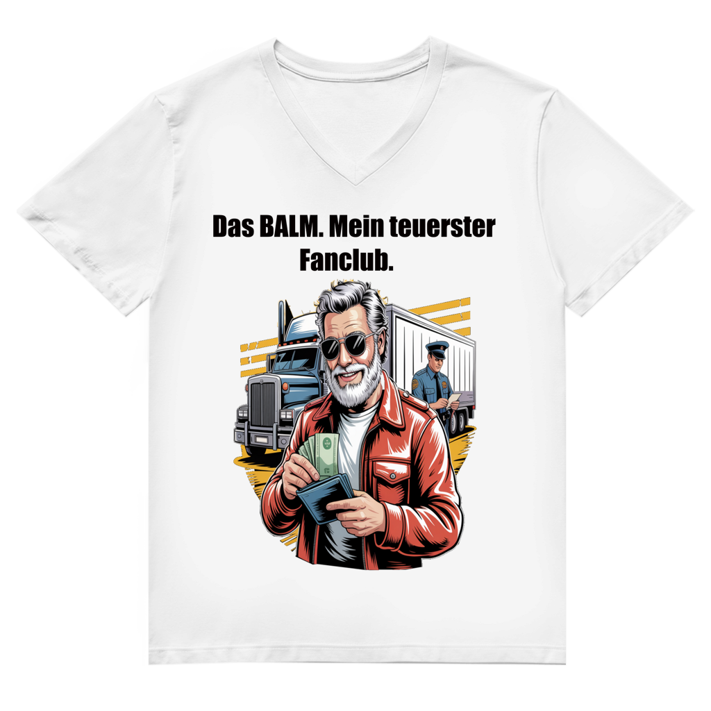 Herren Premium Bio V-Neck T-Shirt BALM Fanclub
