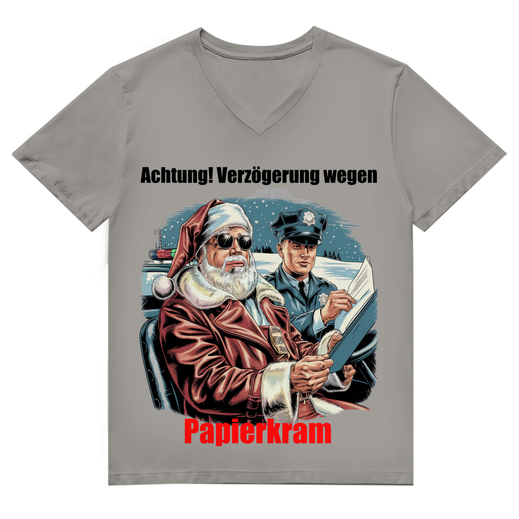 Herren Premium Bio V-Neck T-Shirt Papierkram