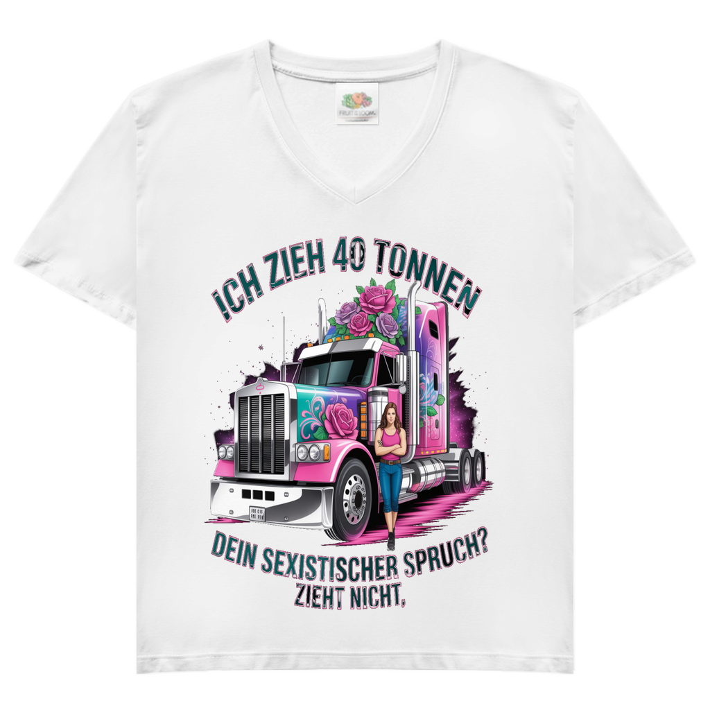 Cowgirl Trucker V-Neck Damen T-Shirt – Femininer Highway-Style