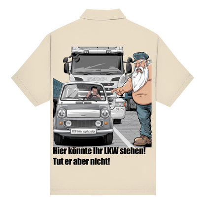 Unisex Poloshirt „Mini blockiert – Trucker explodiert“