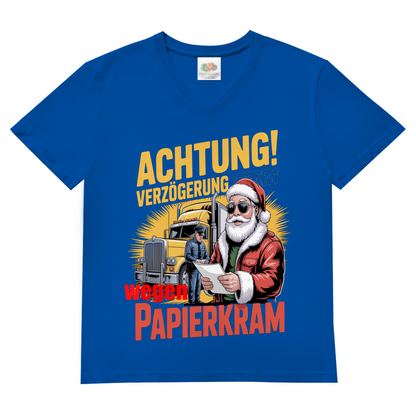 Herren Basic V-Neck T-Shirt Papierkram