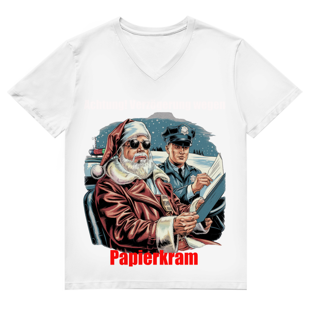 Herren Premium Bio V-Neck T-Shirt Papierkram