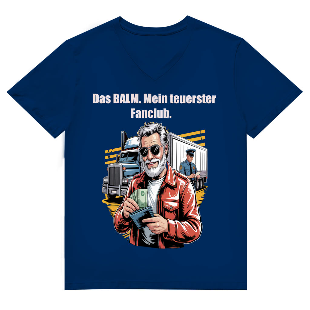 Herren Premium Bio V-Neck T-Shirt BALM Fanclub