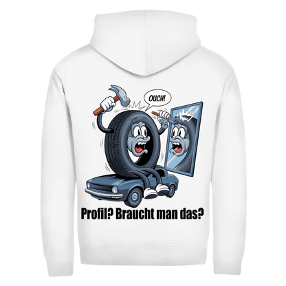Herren Kapuzenpullover mit Reißverschluss „Ouch!“ – Wenn das Selbst-Tuning ins Auge geht
