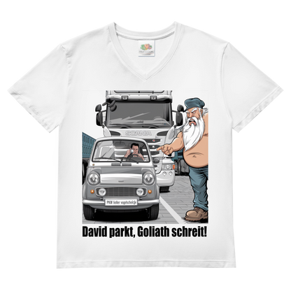 Herren V-Neck T-Shirt „Mini im Weg – Trucker in Rage“