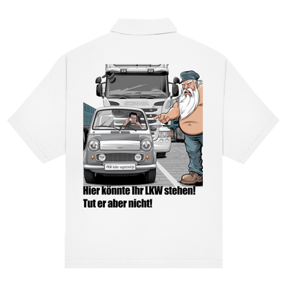 Unisex Poloshirt „Mini blockiert – Trucker explodiert“
