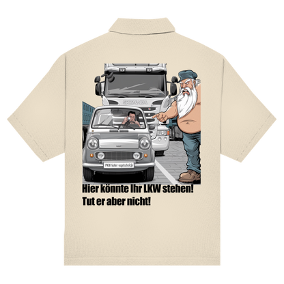 Unisex Poloshirt „Mini blockiert – Trucker explodiert“
