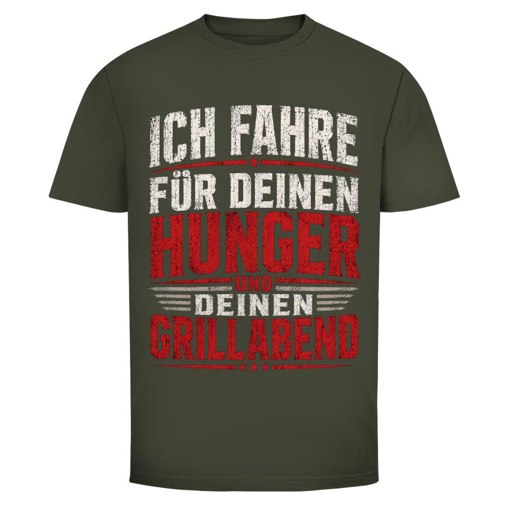 Herren Trucker T-Shirt – Ich fahre für deinen Hunger und deinen Grillabend