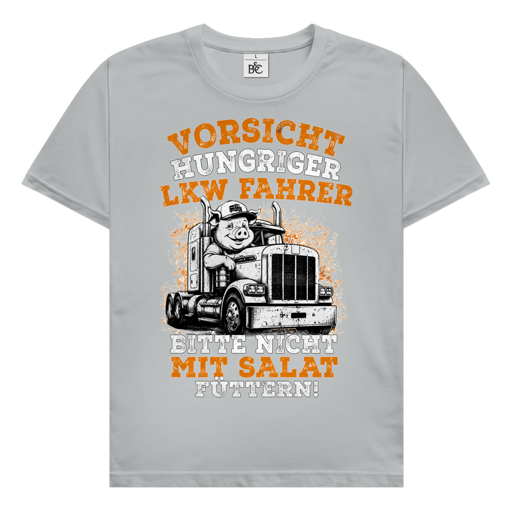 Herren Trucker T-Shirt.  Vorsicht Hungriger LKW Fahrer.  Bitte Nicht Mit Salat Füttern