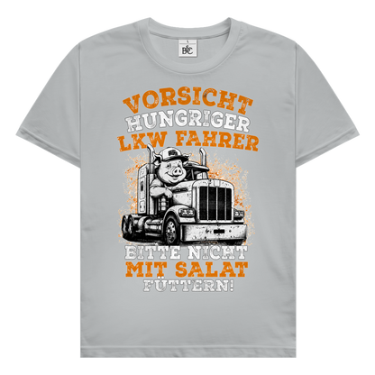 Herren Trucker T-Shirt.  Vorsicht Hungriger LKW Fahrer.  Bitte Nicht Mit Salat Füttern