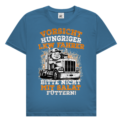 Herren Trucker T-Shirt.  Vorsicht Hungriger LKW Fahrer.  Bitte Nicht Mit Salat Füttern