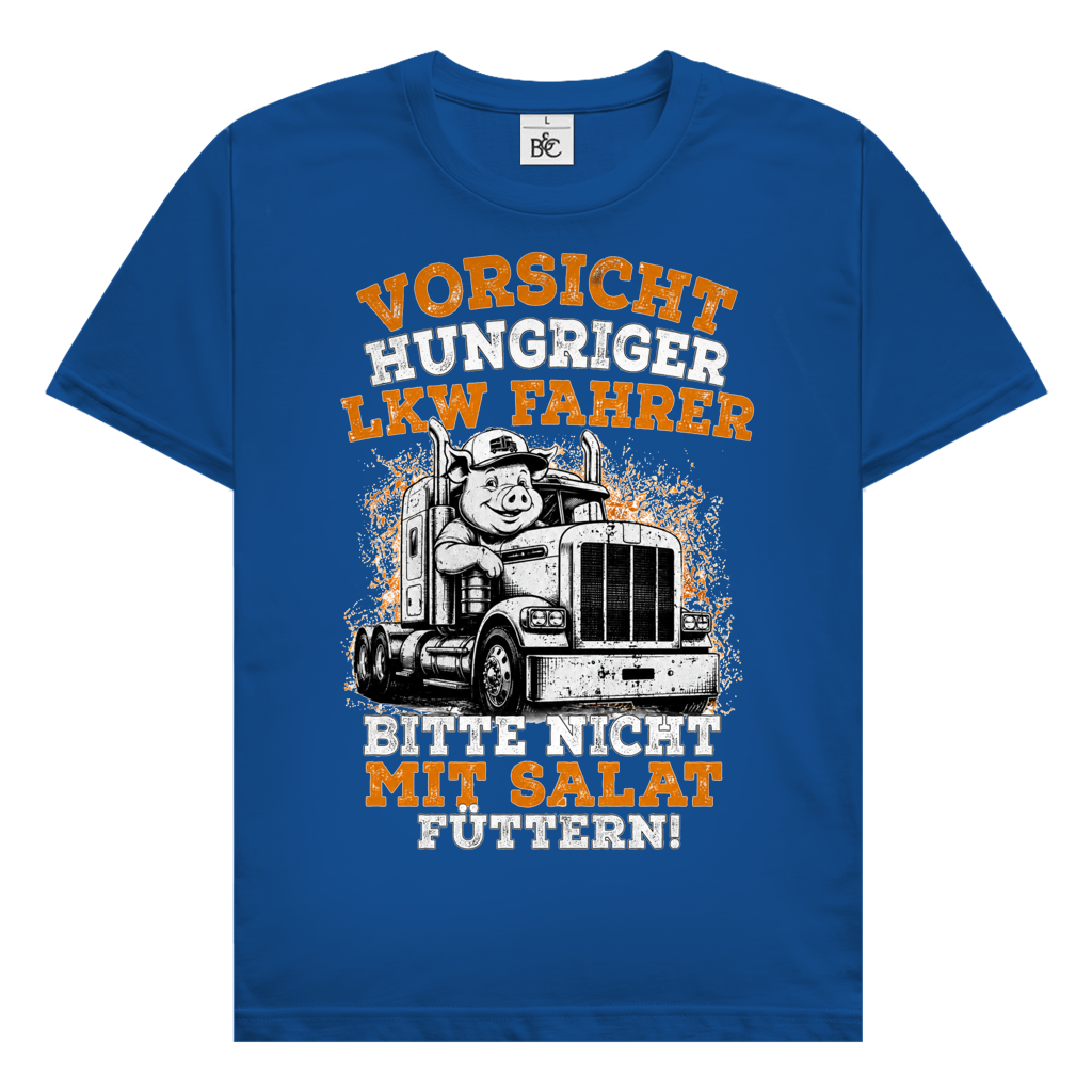Herren Trucker T-Shirt.  Vorsicht Hungriger LKW Fahrer.  Bitte Nicht Mit Salat Füttern