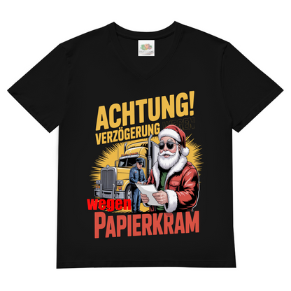 Herren Basic V-Neck T-Shirt Papierkram