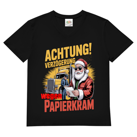 Herren Basic V-Neck T-Shirt Papierkram