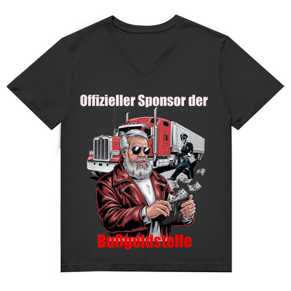 Bußgeldstelle –Bio  V-Neck T-Shirt – Stil trifft Komfort!