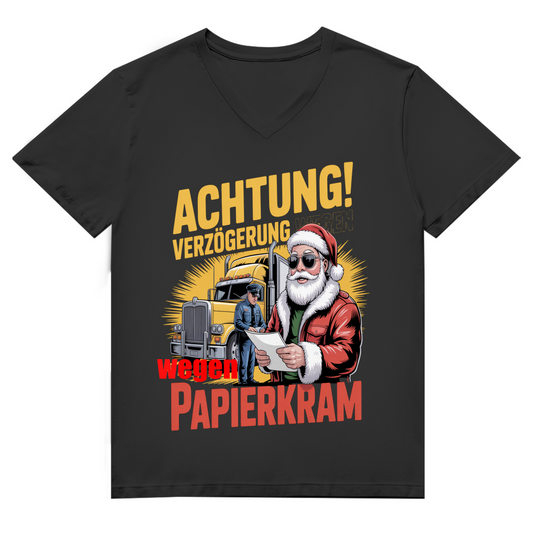 Herren Premium Bio V-Neck T-Shirt Papierkram