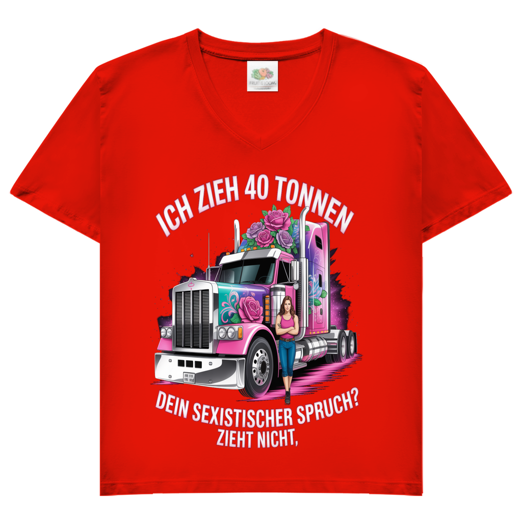 Cowgirl Trucker V-Neck Damen T-Shirt – Femininer Highway-Style