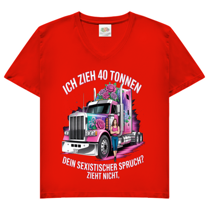 Cowgirl Trucker V-Neck Damen T-Shirt – Femininer Highway-Style