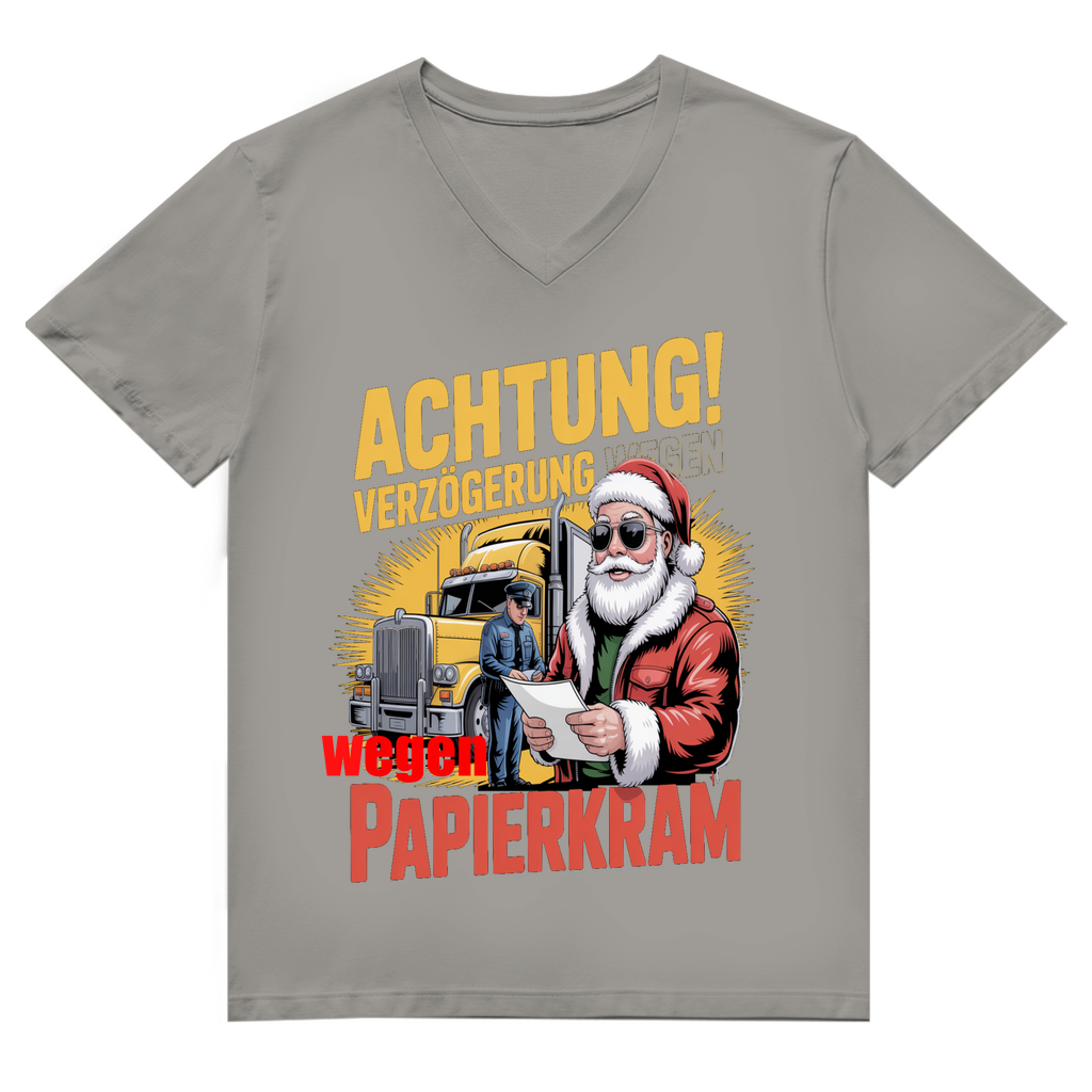 Herren Premium Bio V-Neck T-Shirt Papierkram