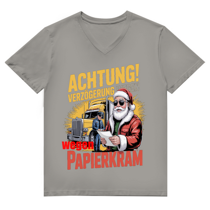 Herren Premium Bio V-Neck T-Shirt Papierkram