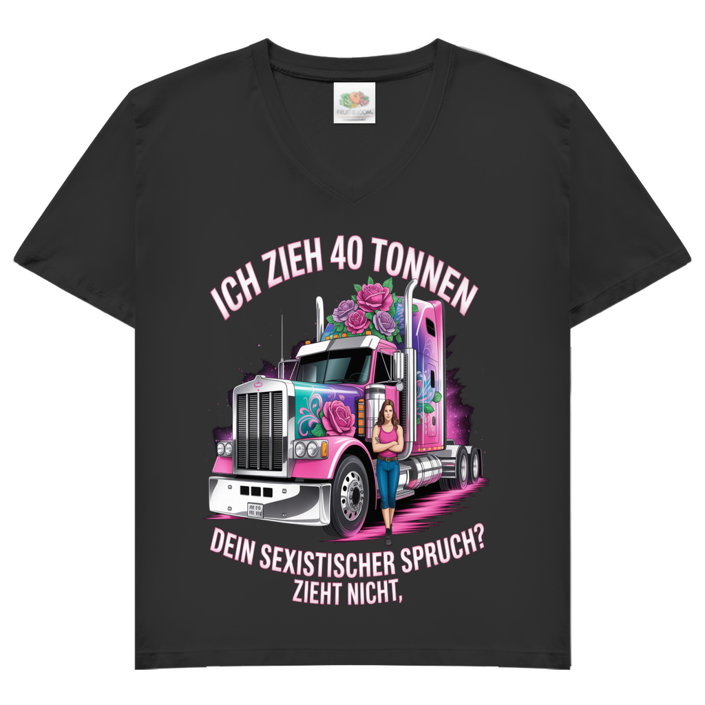 Cowgirl Trucker V-Neck Damen T-Shirt – Femininer Highway-Style