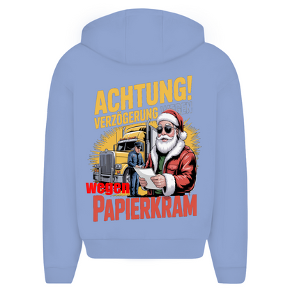 Flauschiger Kapuzenpullover mit Reißverschluss „Papierkram“