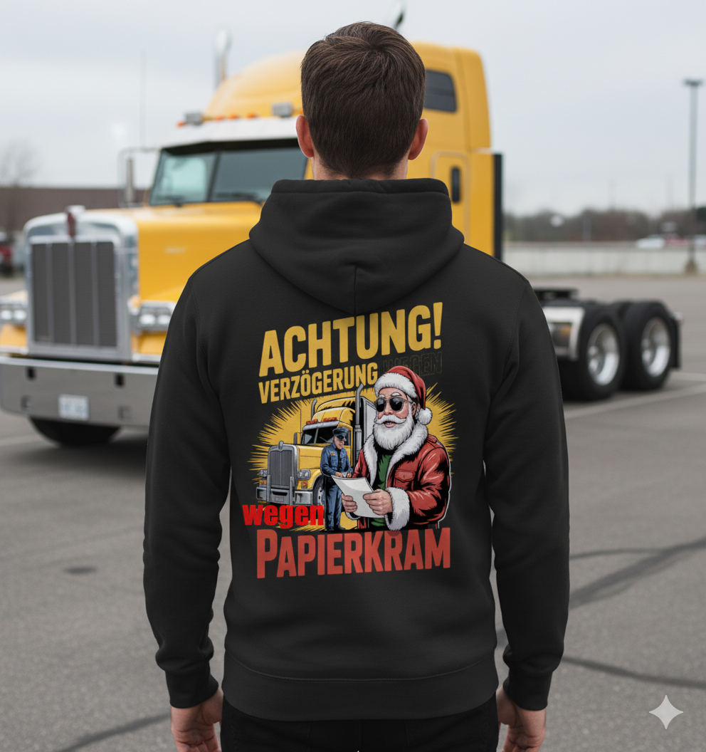 Flauschiger Kapuzenpullover mit Reißverschluss „Papierkram“