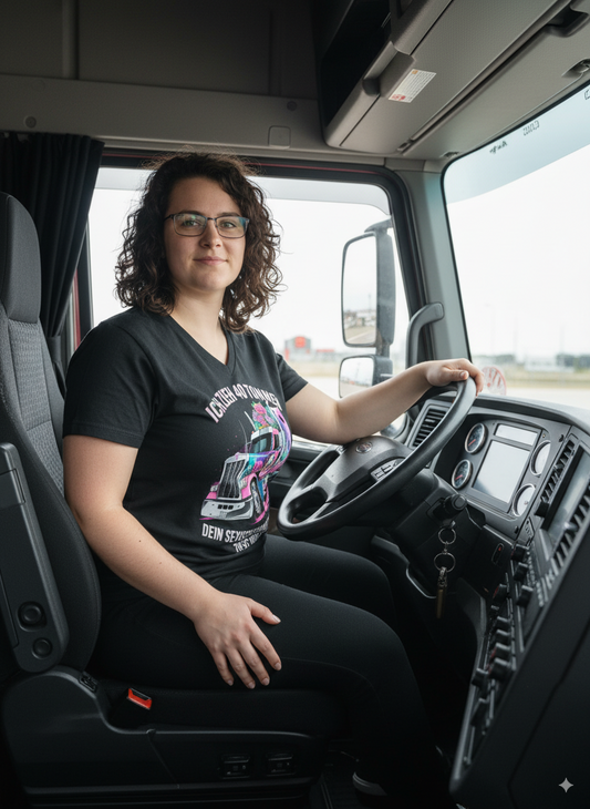 Cowgirl Trucker V-Neck Damen T-Shirt – Femininer Highway-Style