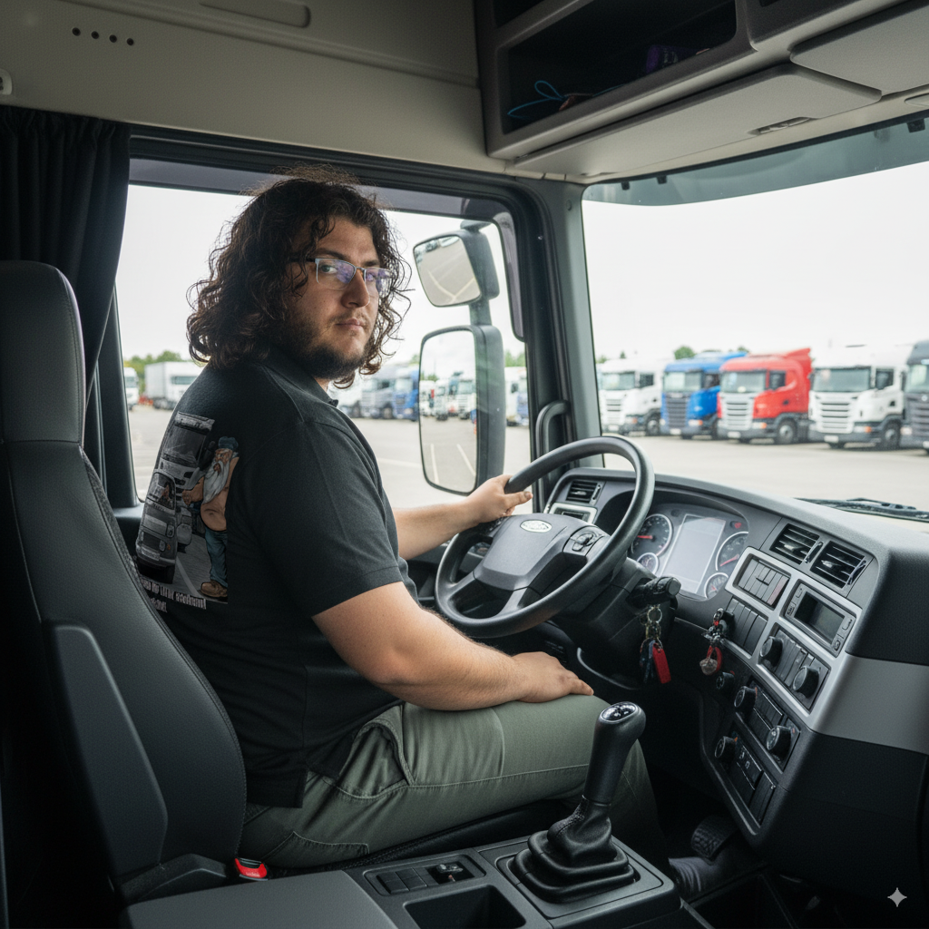 Unisex Poloshirt „Mini blockiert – Trucker explodiert“