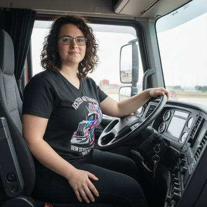 Cowgirl Trucker V-Neck Damen T-Shirt – Femininer Highway-Style