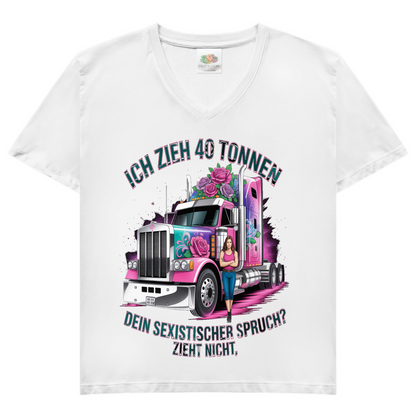 Cowgirl Trucker V-Neck Damen T-Shirt – Femininer Highway-Style