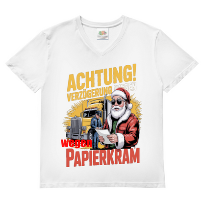 Herren Basic V-Neck T-Shirt Papierkram