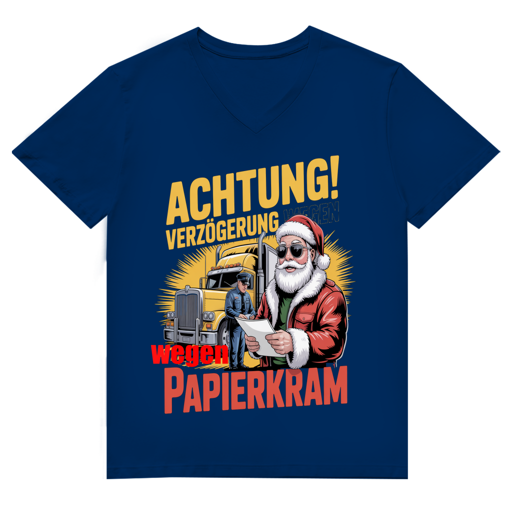 Herren Premium Bio V-Neck T-Shirt Papierkram