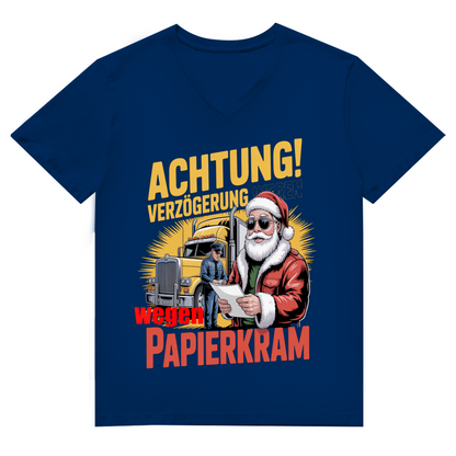 Herren Premium Bio V-Neck T-Shirt Papierkram