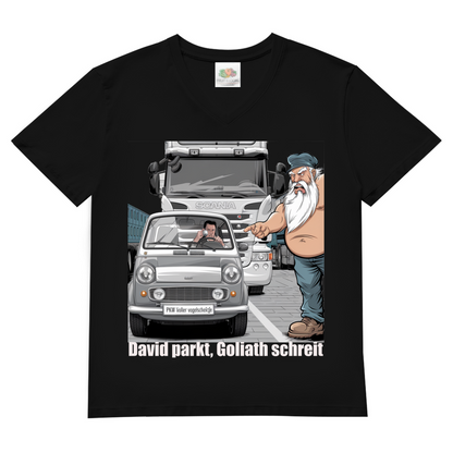 Herren V-Neck T-Shirt „Mini im Weg – Trucker in Rage“