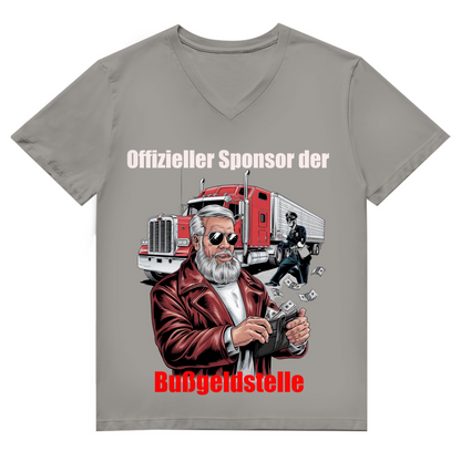 Bußgeldstelle –Bio  V-Neck T-Shirt – Stil trifft Komfort!