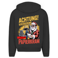 Flauschiger Kapuzenpullover mit Reißverschluss „Papierkram“