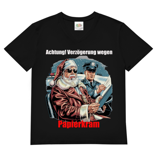 Herren Basic V-Neck T-Shirt Papierkram