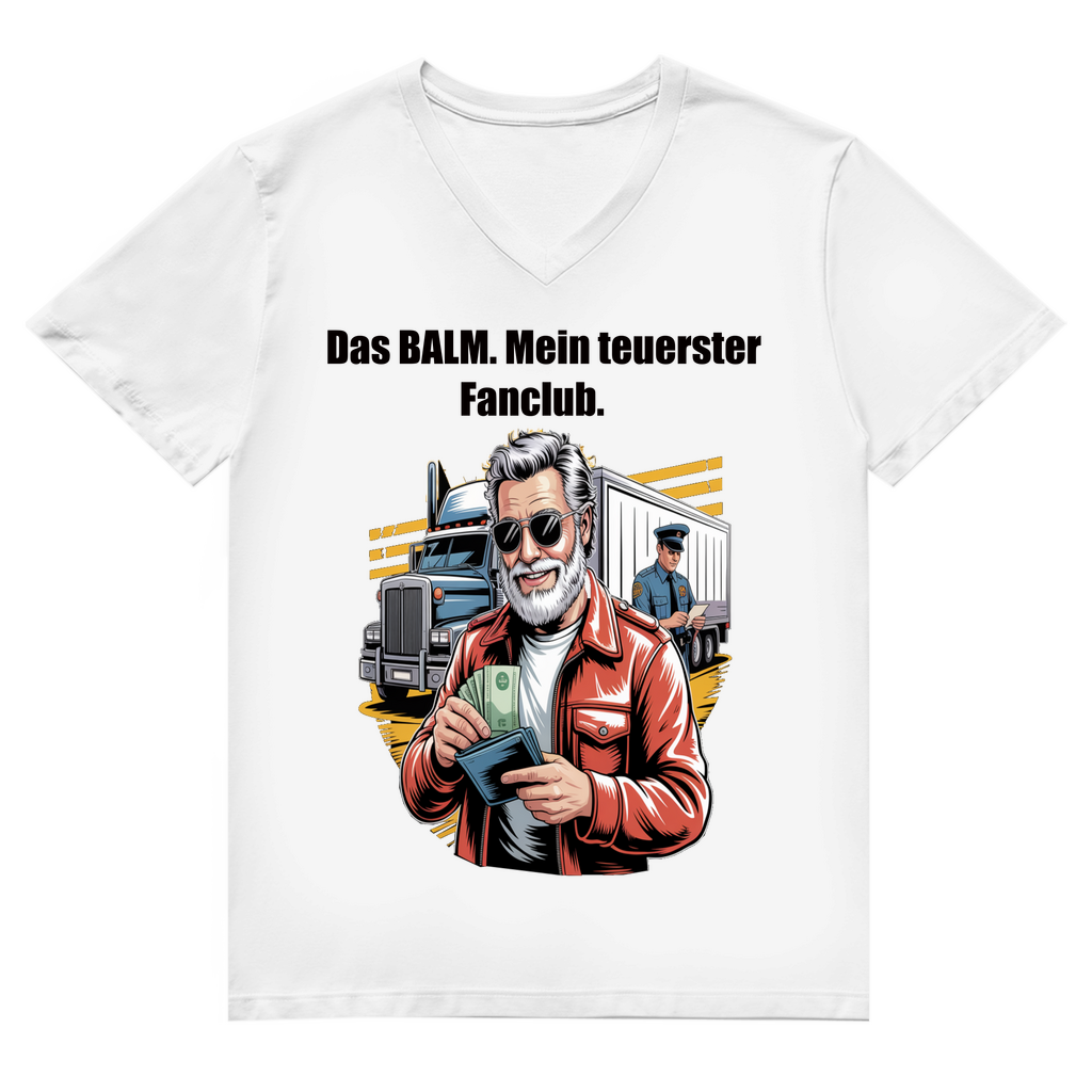 Herren Premium Bio V-Neck T-Shirt BALM Fanclub
