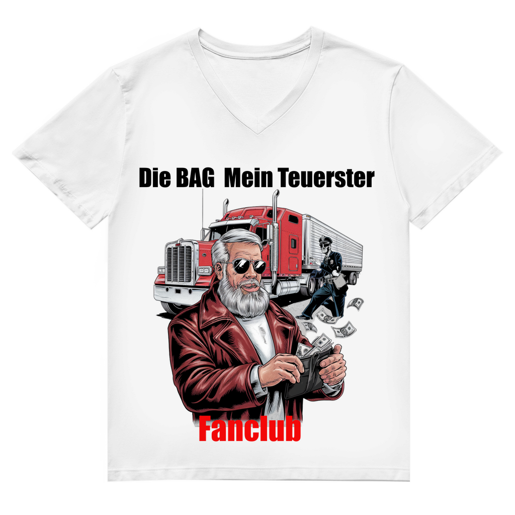 Herren Premium Bio V-Neck T-Shirt BAG Fanclub