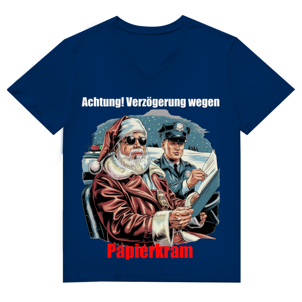 Herren Premium Bio V-Neck T-Shirt Papierkram