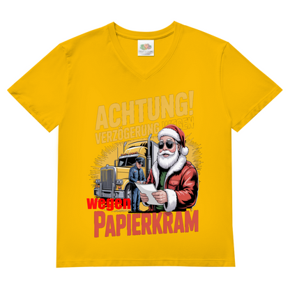 Herren Basic V-Neck T-Shirt Papierkram